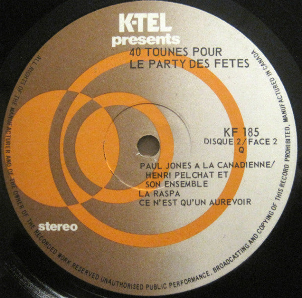 40 Tounes Pour Le Party Des Fêtes - 2 lps - 1980-Folk, World, & Country French (Vinyl)