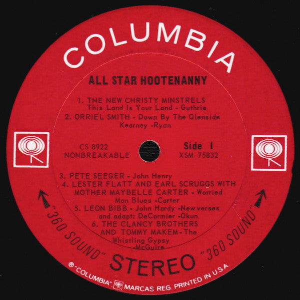 All-Star Hootenanny - 1964-Folk, World, & Country Style: Folk Rock, Bluegrass, Folk, Country (Vinyl) Bob Dylan, Pete Seeger , Johnny Cash