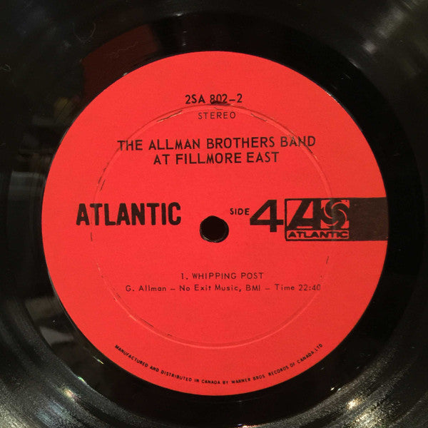 Allman Brothers Band ‎– The Allman Brothers Band At Fillmore -1971 - Blues Rock (2 lps) Canadian release