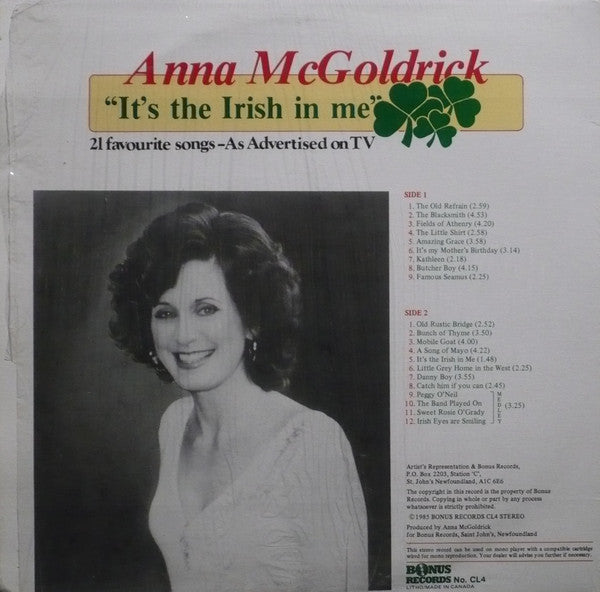 Anna McGoldrick – It's The Irish In Me- 1985 Celtic (vinyl)