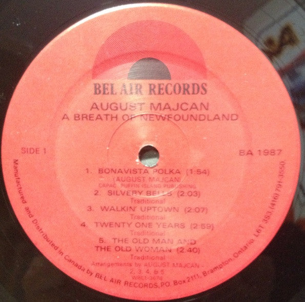 August Majcan A Breath Of Newfoundland - 1984-Folk, World, & Country , Newfoundland ,Maritimes (Vinyl)