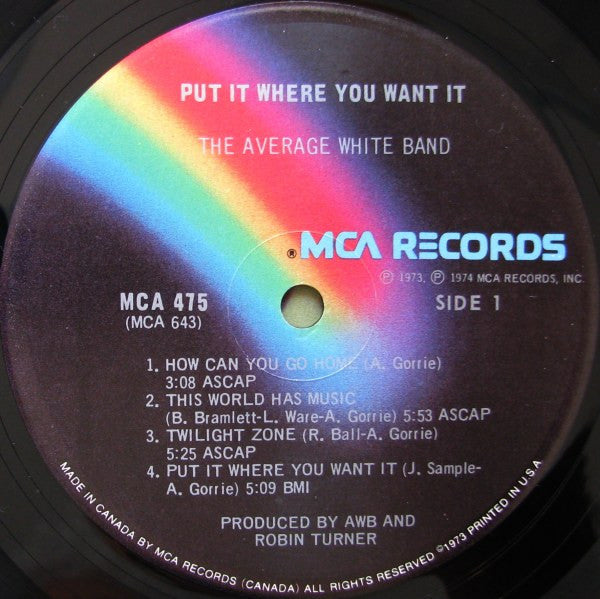 Average White Band - Put it Where You Want It - 1975-Jazz-Funk, Funk ( vinyll )