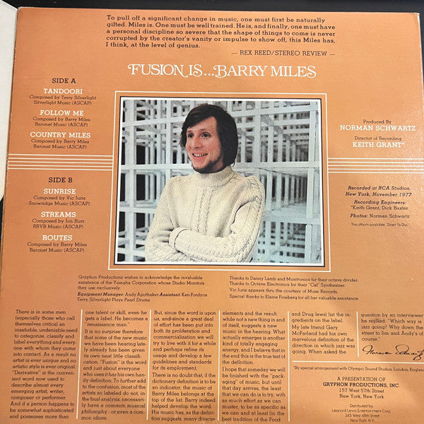 Barry Miles – Fusion Is... – 1977 – Jazz Fusion (Vinyl) Near Mint