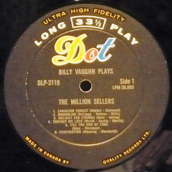 Billy Vaughn – Billy Vaughn Plays The Million Sellers 1958 Jazz, Folk, World, & Country (Vinyl)