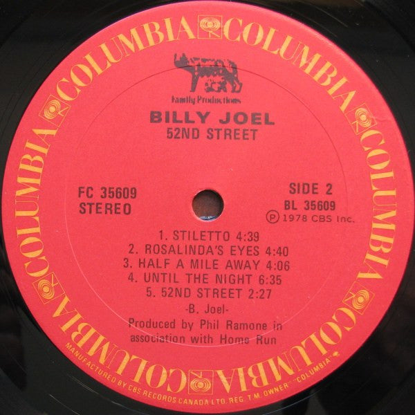 Billy Joel – 52nd Street – 1978 – Pop Rock / Jazz Rock (vinyl)