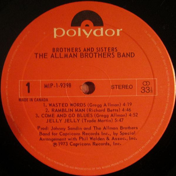 Allman Brothers Band – Brothers And Sisters 1973 ( Blues Rock) ( Vinyl )
