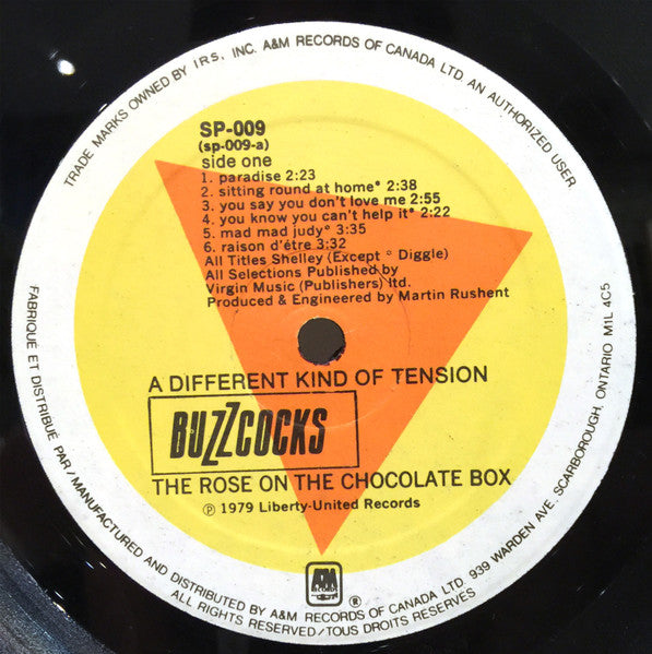 Buzzcocks A Different Kind Of Tension -1990-New Wave, Punk ( Vinyl) note- cover condition