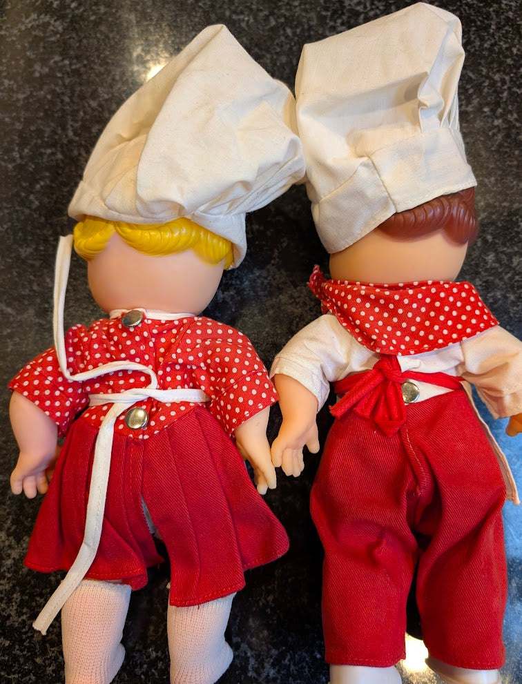 Campbells Soup Kids Dolls Chef & Cook Boy Girl Mascots 1960s Lot