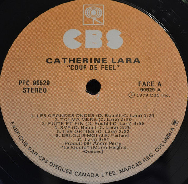 Catherine Lara – Coup de Feel – 1979 – Chanson / Rock / Québecois (vinyl) Mint