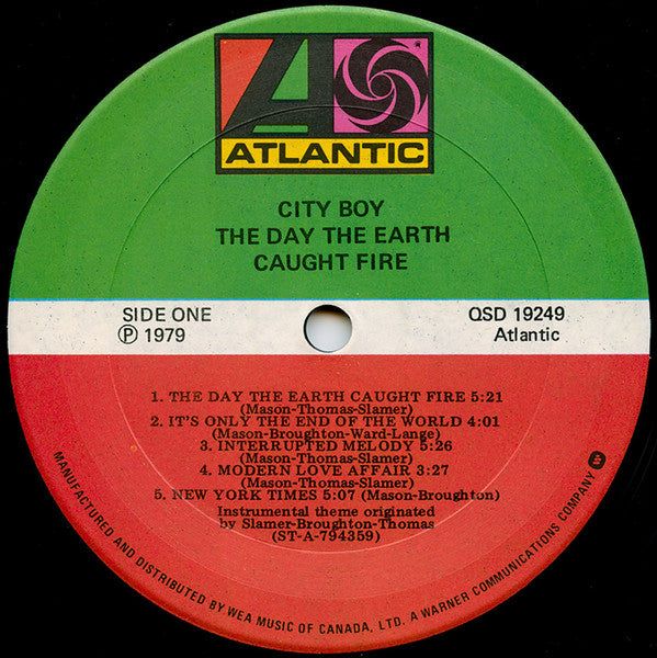 City Boy – The Day the Earth Caught Fire 1979 (Rock / Progressive Rock, Vinyl LP)
