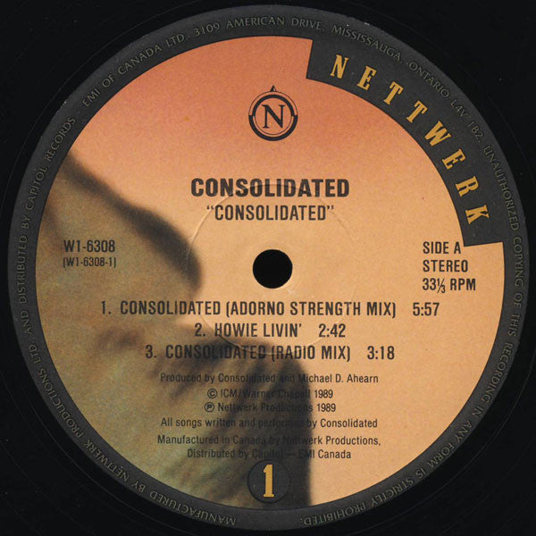 Consolidated Consolidated - 1989-Electronic, Hip Hop Industrial, Conscious (VINYL)