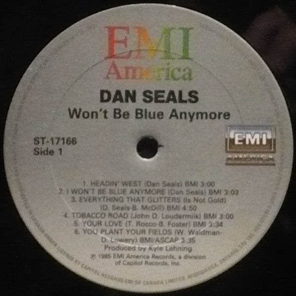 Dan Seals – Won't Be Blue Anymore - 1985- Country (Vinyl) NM