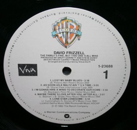 David Frizzell – The Family's Fine, But This One's All Mine! - 1982-countryt (Mint Vinyl)