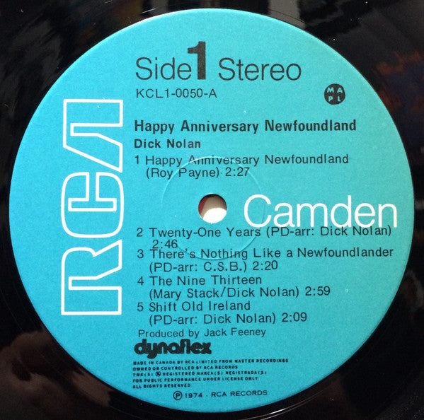 Dick Nolan – Happy Anniversary Newfoundland -1974- Folk, World, Newfoundland, Maritime (vinyl)