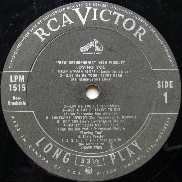 Elvis Presley – Loving You - 1957 - Rock, Pop, Stage & Screen Style: Soundtrack, Rock & Roll, Ballad (Vinyl)