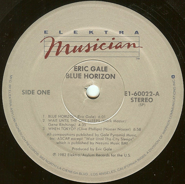 Eric Gale Blue Horizon - 1982- Jazz, Blues Style: Reggae, Smooth Jazz, Samba (Vinyl) NM
