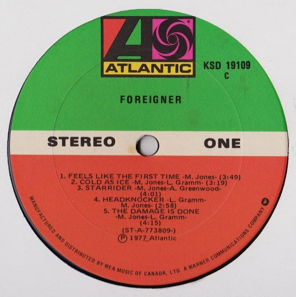 Foreigner – Foreigner – 1977 – Rock / Arena Rock / AOR ( vinyl)