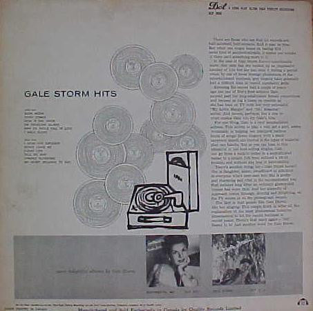 Gale Storm – Gale Storm Hits - 1958- Pop, Folk, World, & Country Style: Vocal (vinyl)