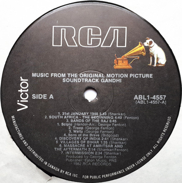 Gandhi - Music From The Original Motion Picture Soundtrack (Ravi Shankar, George Fenton ) 1983- Stage & Screen Style: Soundtrack (vinyl) Mint Copy