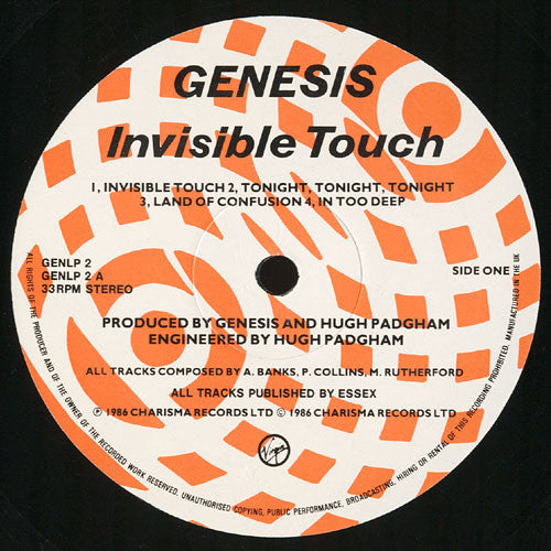 Genesis – Invisible Touch – 1986 – Pop Rock / Synth-Rock / Progressive (vinyl)