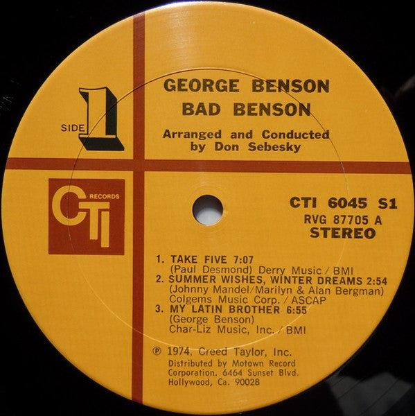 George Benson Bad Benson - 1974- Jazz-Funk, Hard Bop, Soul-Jazz (vinyl)