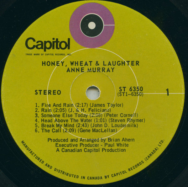 Anne Murray – Honey Wheat & Laughter 1970-Easy Listening, Soft Rock, Ballad vinyl