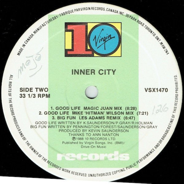 Inner City – Good Life -1988=Electronic ,House, Techno (Vinyl, 12", 33 ⅓ RPM)