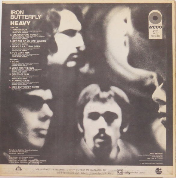 Iron Butterfly – Heavy 1968 -Psychedelic Rock ( Clearance Vinyl) Marks