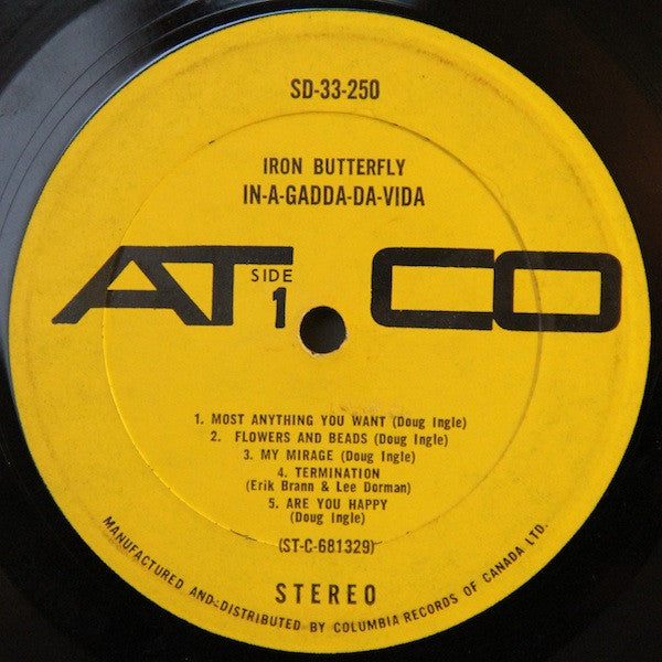 Iron Butterfly – In‑A‑Gadda‑Da‑Vida (Psychedelic Rock, Vinyl LP) SD 33‑250