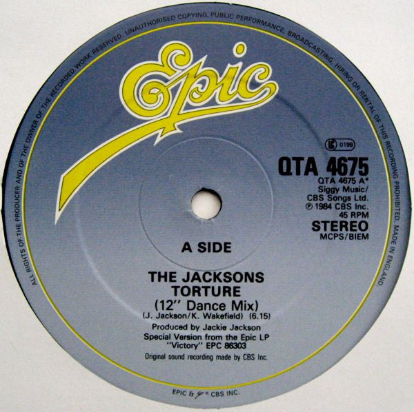 Jacksons Torture (New 12 Extended Remix) 1984-Funk / Soul Style: Synth-pop, Disco