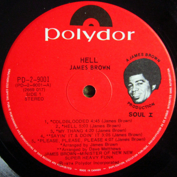 James Brown – Hell - 1974- 2LP Set - Soul, Funk (Rare Vinyl) Near