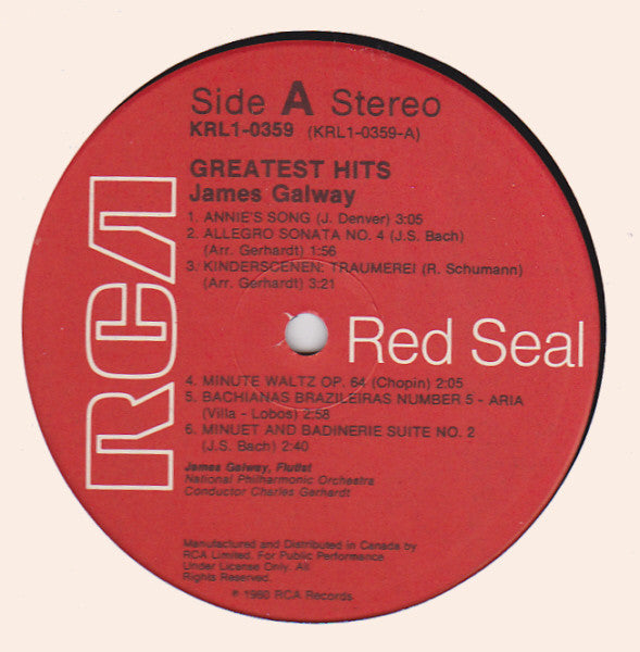 James Galway Greatest Hits - 1980-Classical, Stage & Screen ( VINYL)