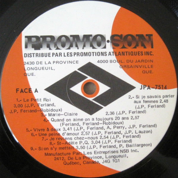 Jean-Pierre Ferland – L’Album Jean-Pierre Ferland – 1980s – Chanson / Pop / Québecois (vinyl)