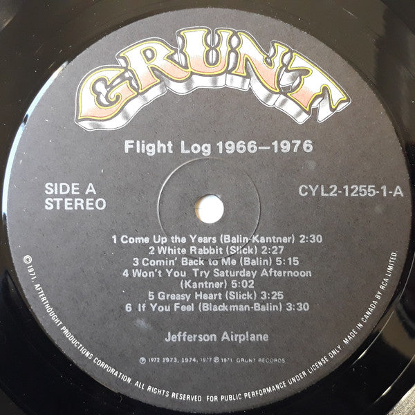 Jefferson Airplane – Flight Log 2lps - Folk Rock, Rock & Roll, Psychedelic Rock (vinyl) cover issues