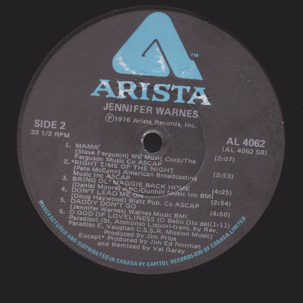 Jennifer Warnes – Jennifer Warnes -1976- Country Rock, Pop Rock, Ballad (vinyl)