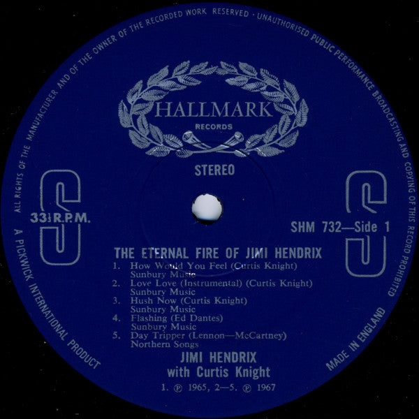 Jimi Hendrix With Curtis Knight – The Eternal Fire Of Jimi Hendrix - Rock Style: Blues Rock1971 (vinyl)