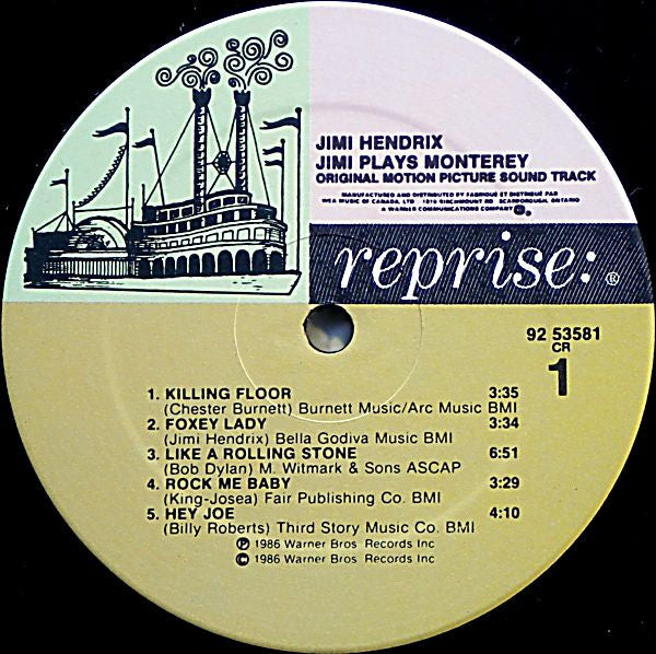 Jimi Hendrix – Jimi Plays Monterey 1986 Genre: Rock, Stage & Screen Style: Blues Rock, Psychedelic Rock, Soundtrack (vinyl)