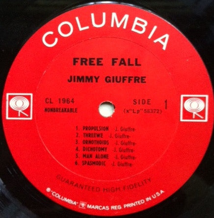 Jimmy Giuffre – Free Fall - 1963-jazz - (Rare Vinyl) Excellent vinyl