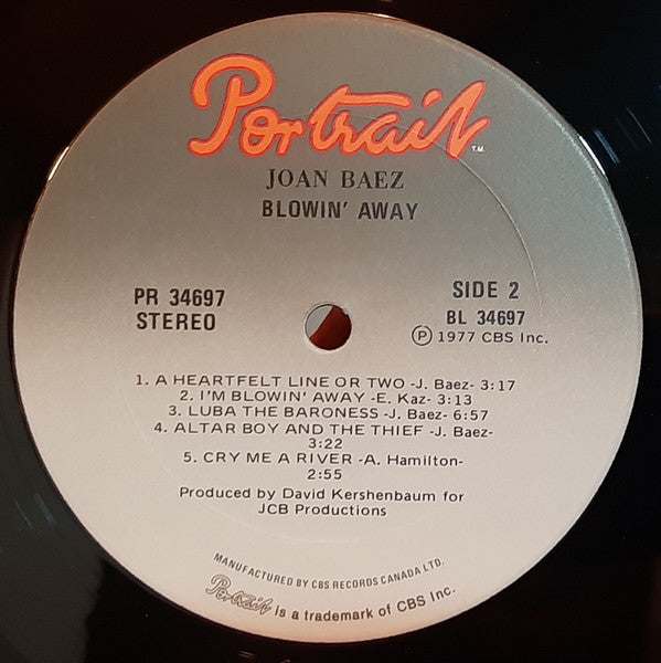 Joan Baez – Blowin' Away - 1977-Ballad, Folk ( Vinyl )