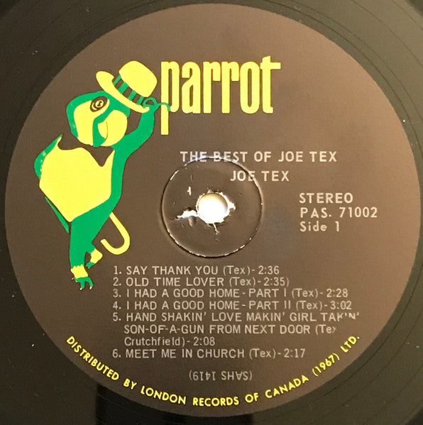Joe Tex – The Best Of Joe Tex - 1965- Funk / Soul, Pop Style:Soul, Vocal (Vinyl)