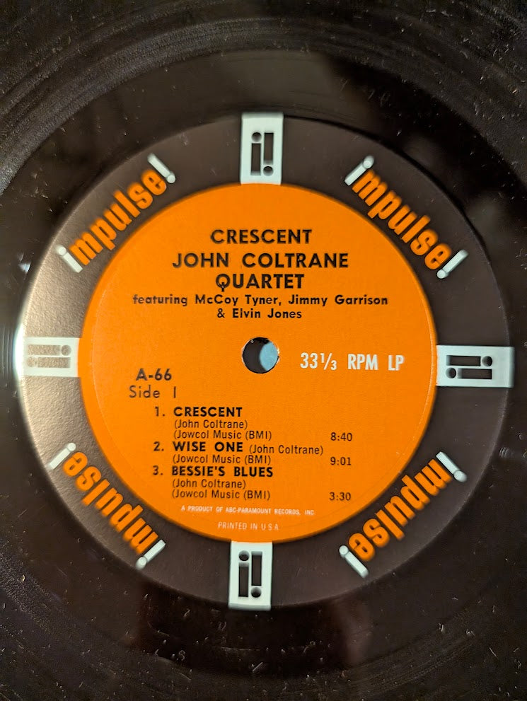 John Coltrane Quartet Crescent 1964 Jazz Style: Post Bop, Modal (Rare Vinyl) Name on inside cover