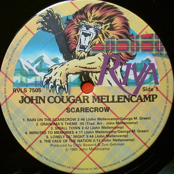 John Cougar Mellencamp - Scarecrow -1985 Southern Rock ( vinyl ) near Mint