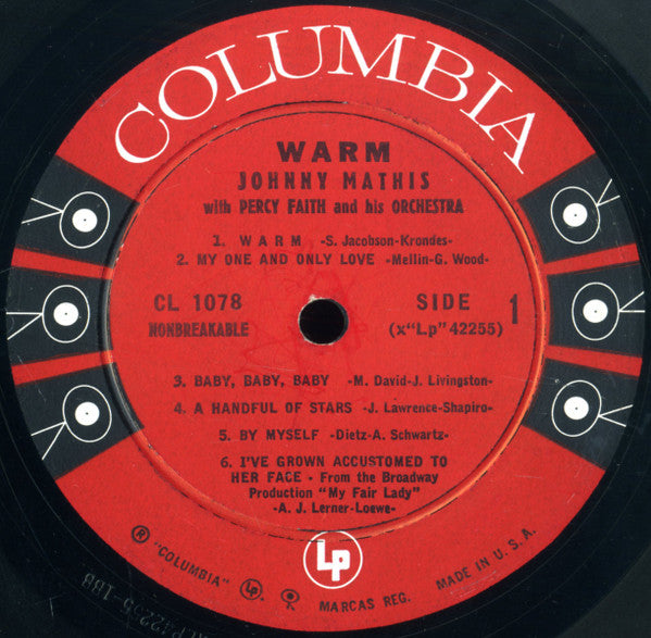 Johnny Mathis With Percy Faith And His Orchestra – Warm Pop Style: Ballad 1957- (Vinyl)