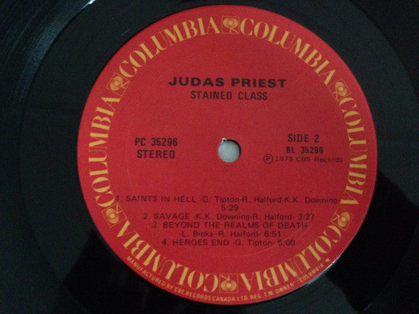 Judas Priest – Stained Class - 1978-Heavy Metal (Vinyl) names on tyhe cover
