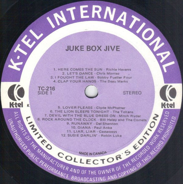 Juke Box Jive -1975- Bill Haley, Ronnie Hawkins, Mitch Ryder,Tokens + (vinyl)
