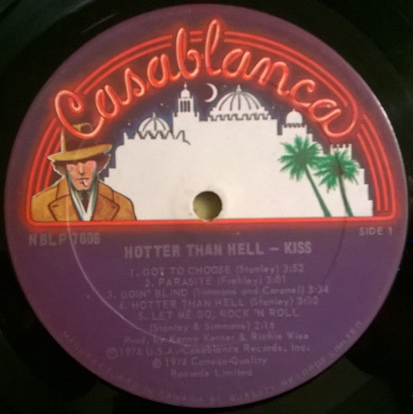 Kiss – Hotter Than Hell -1974 Hard Rock, Glam (Canadian Vinyl) Quality Blue