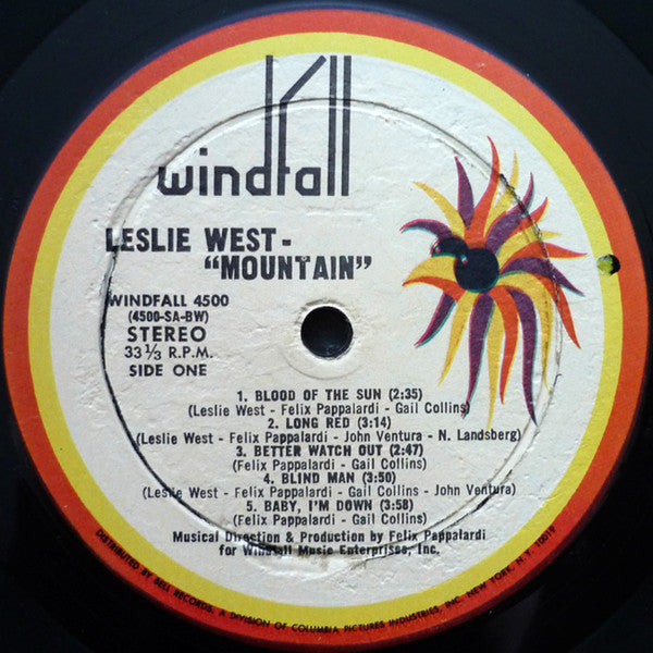 Leslie West – Mountain - 1969- Hard Rock, Classic Rock (Vinyl) Near Mint Copy