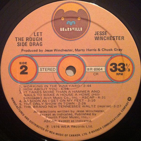 Jesse Winchester – Let The Rough Side Drag 1976 Country Rock (vinyl)