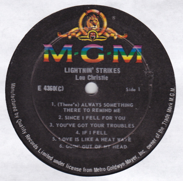 Lou Christie –Lightnin' Strikes 1966 -Vocal, Ballad ( Rare Vinyl )