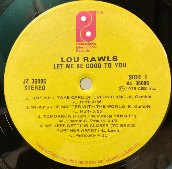 Lou Rawls – Let Me Be Good To You - 1979-Funk / Soul (VInyl)